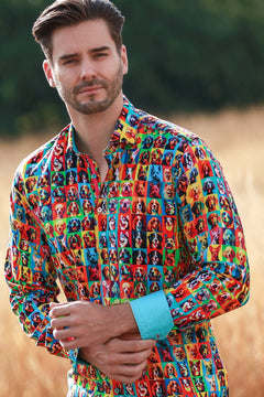 POP ART DOGS TENCEL PRINT SHIRT - Claudio Lugli Shirts