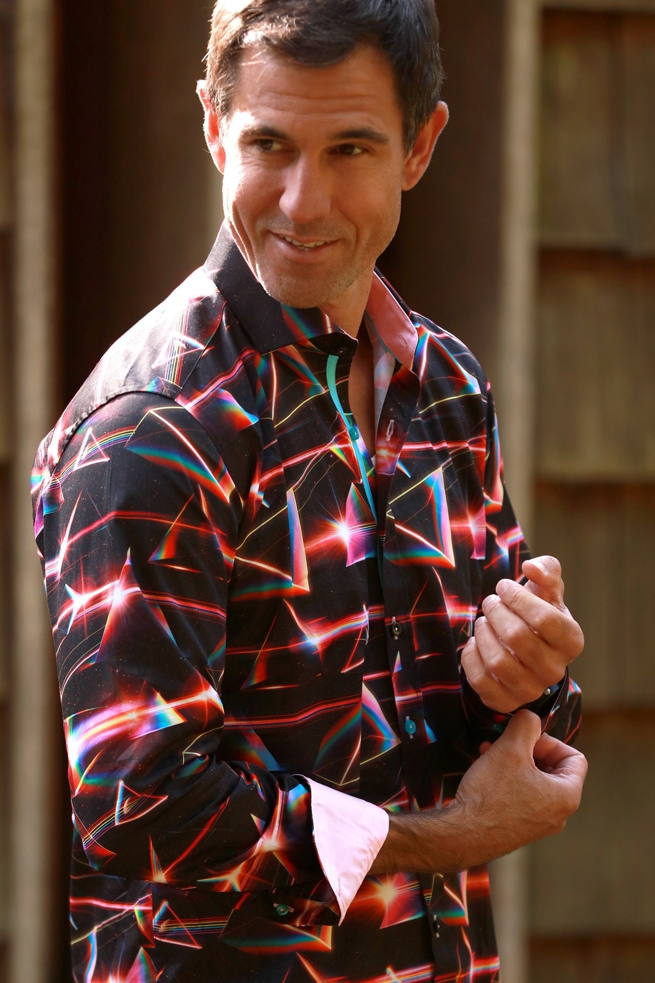 PRISM SPECTRUM PRINT SHIRT – Premium Men's Patterned Shirt by Claudio Lugli | Bold Design, Tailored Fit, Best Printed Shirts