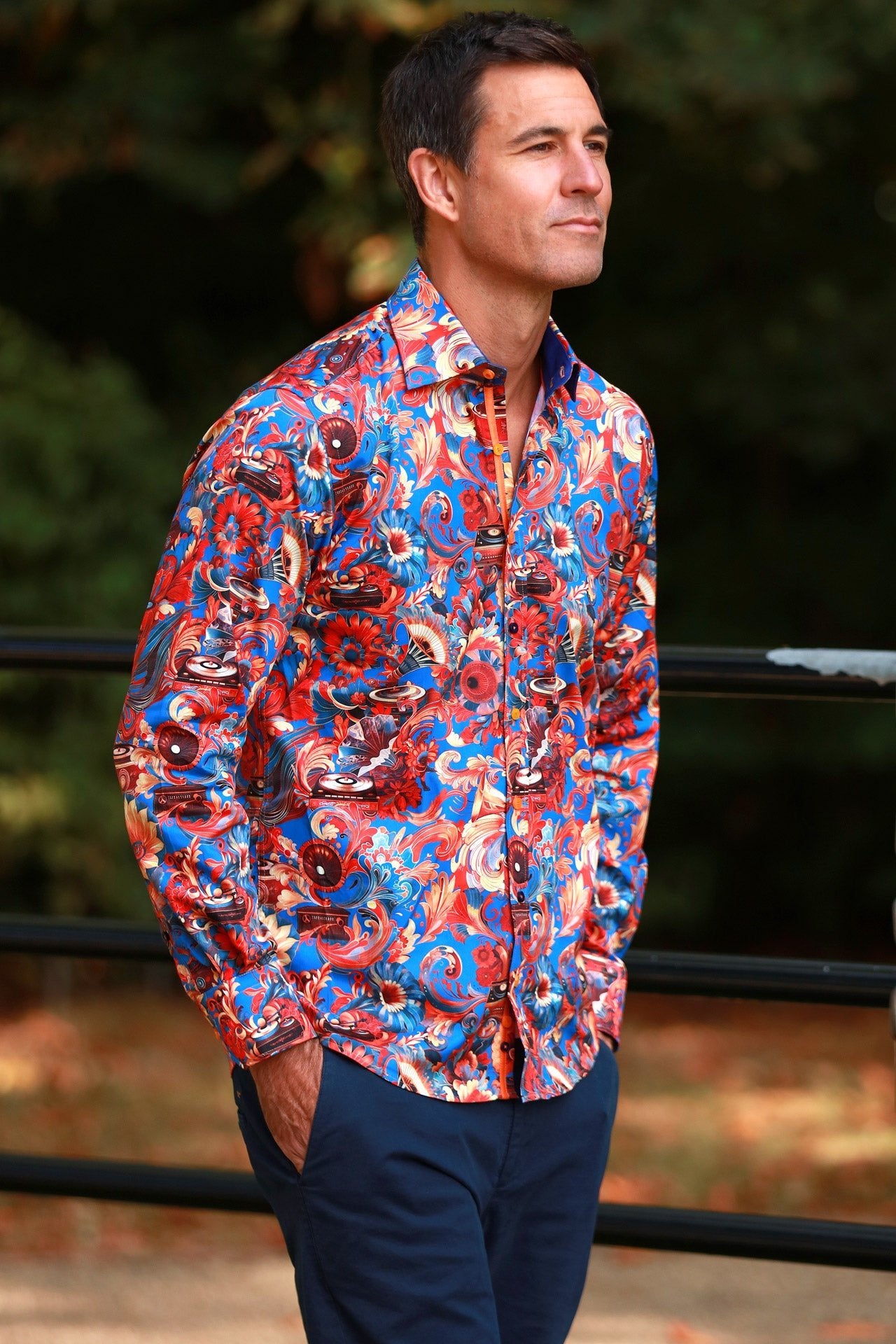 PSYCHEDELIC SYMPHONY PRINT SHIRT – Claudio Lugli Shirts