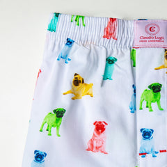 PUGS COTTON POPLIN PRINT BOXER SHORT - Premium Men's Patterned Shirt by Claudio Lugli | Bold Design, Tailored Fit, Best Printed Shirts