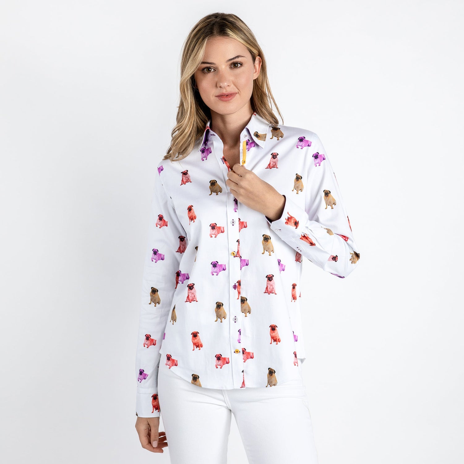 PUGS WOMENS  PRINT SHIRT - Premium Men's Patterned Shirt by Claudio Lugli | Bold Design, Tailored Fit, Best Printed Shirts