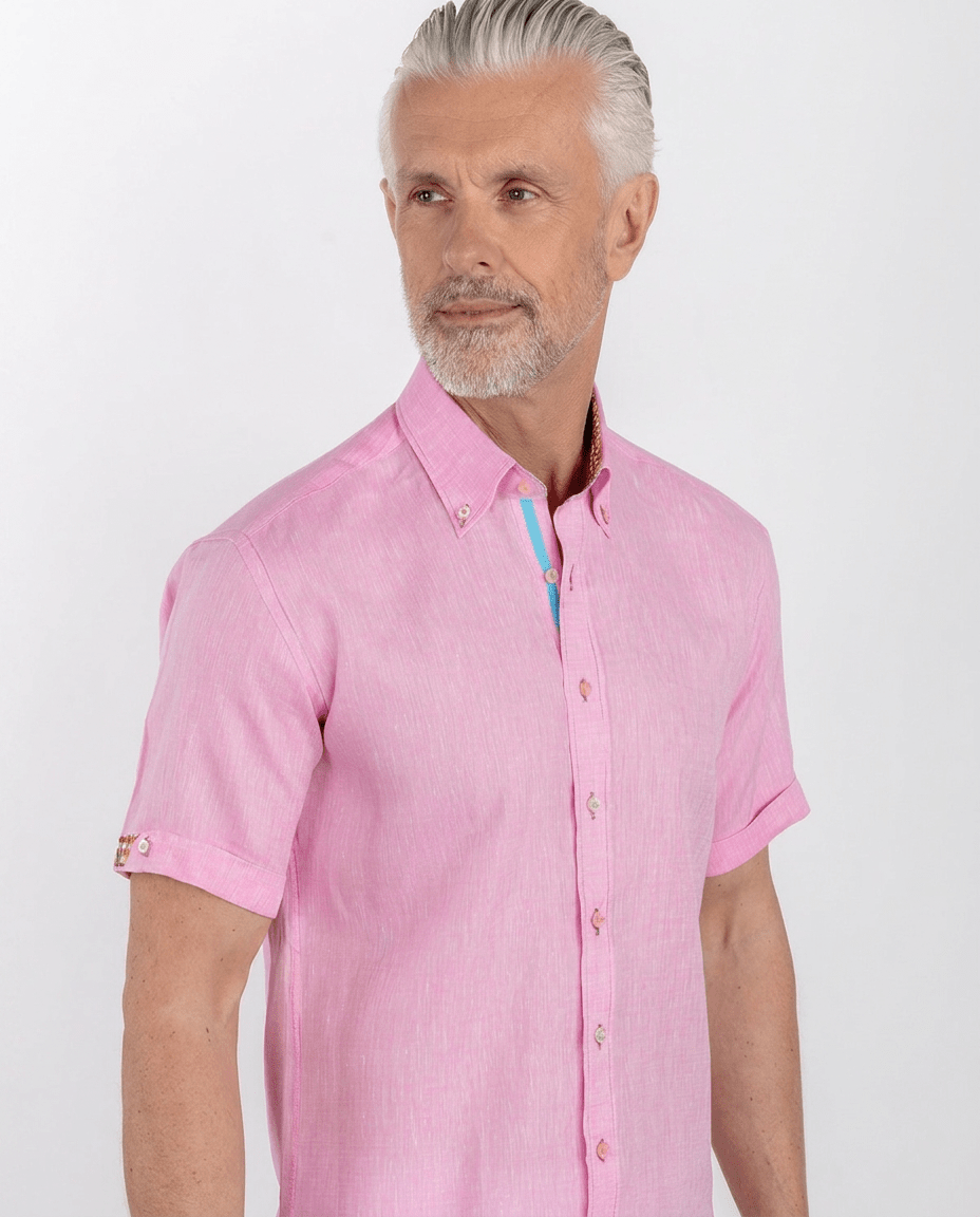 Pure Linen Summer Short Sleeve Shirt - Claudio Lugli Shirts