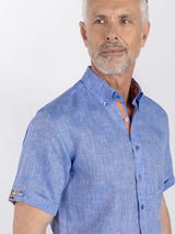 PURE LINEN SUMMER SHORT SLEEVE SHIRT - Claudio Lugli Shirts