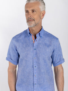 PURE LINEN SUMMER SHORT SLEEVE SHIRT - Claudio Lugli Shirts