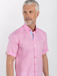 PURE LINEN SUMMER SHORT SLEEVE SHIRT - Claudio Lugli Shirts