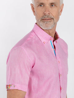 PURE LINEN SUMMER SHORT SLEEVE SHIRT - Claudio Lugli Shirts
