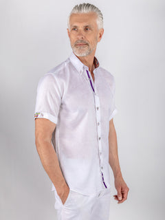 PURE LINEN SUMMER SHORT SLEEVE SHIRT - Claudio Lugli Shirts