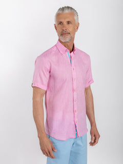 PURE LINEN SUMMER SHORT SLEEVE SHIRT - Claudio Lugli Shirts
