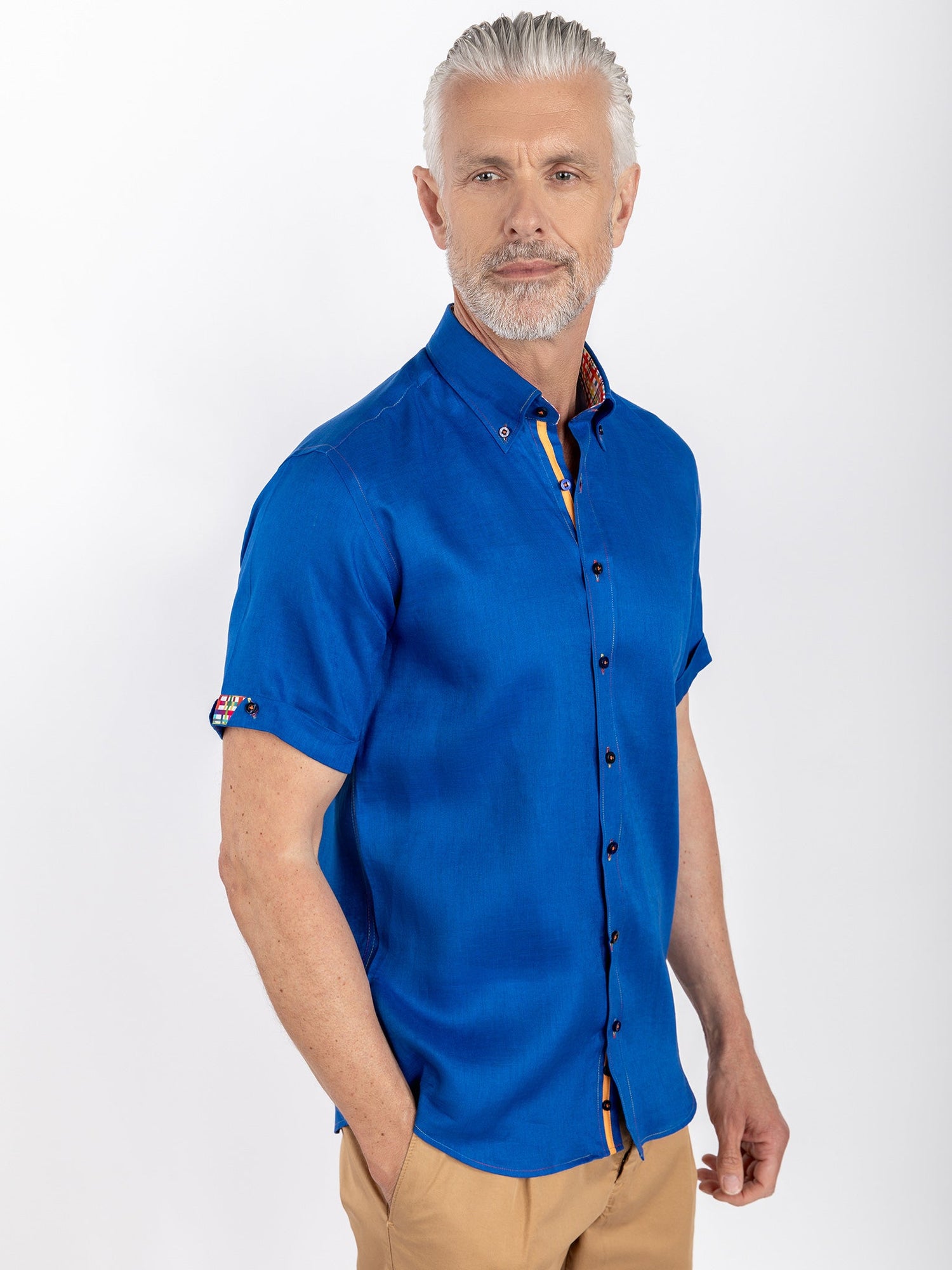 PURE LINEN SUMMER SHORT SLEEVE SHIRT - Claudio Lugli Shirts
