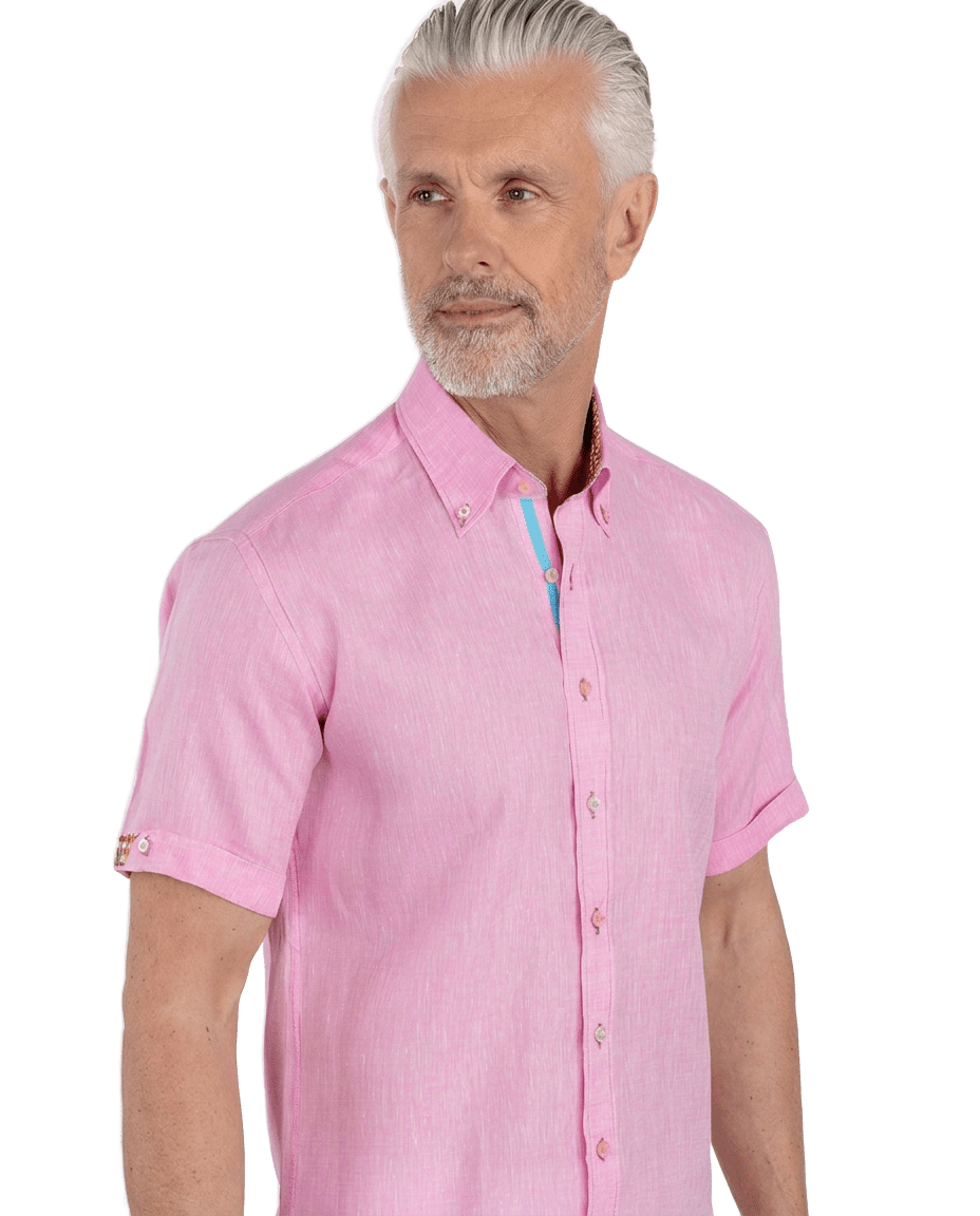 Pure Linen Summer Short Sleeve Shirt - Claudio Lugli Shirts