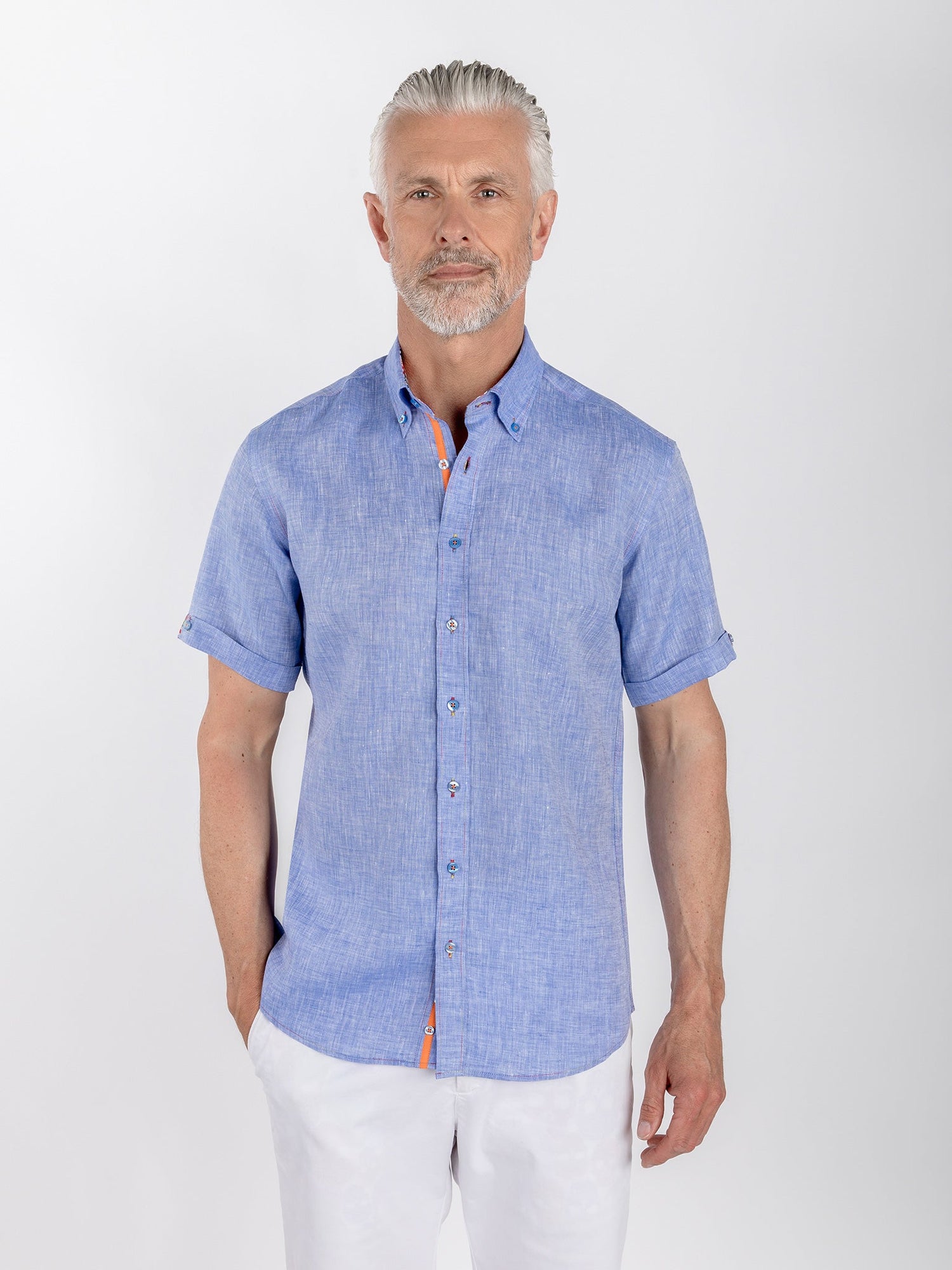 PURE LINEN SUMMER SHORT SLEEVE SHIRT - Claudio Lugli Shirts