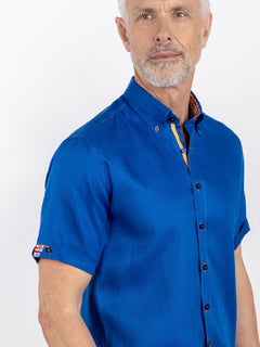 PURE LINEN SUMMER SHORT SLEEVE SHIRT - Claudio Lugli Shirts