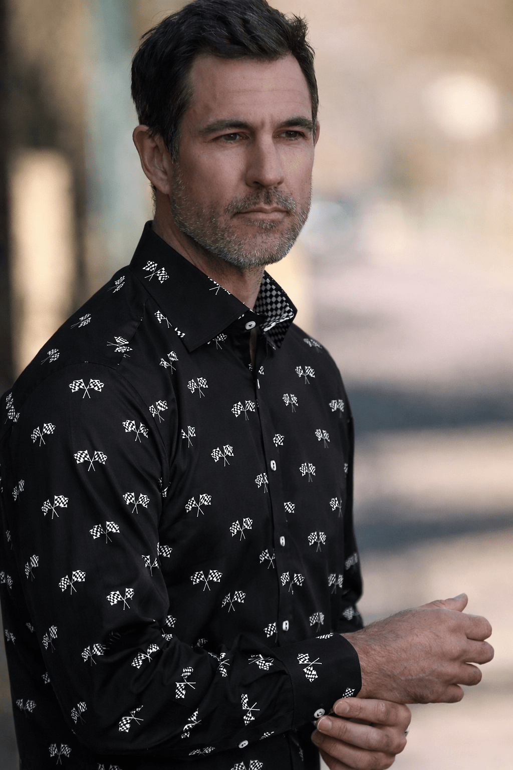 RACING FLAG MOTORSPORT PRINT SHIRT - Claudio Lugli Shirts