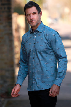 RACING FLAG MOTORSPORT PRINT SHIRT – Premium Men's Patterned Shirt by Claudio Lugli | Bold Design, Tailored Fit, Best Printed Shirts