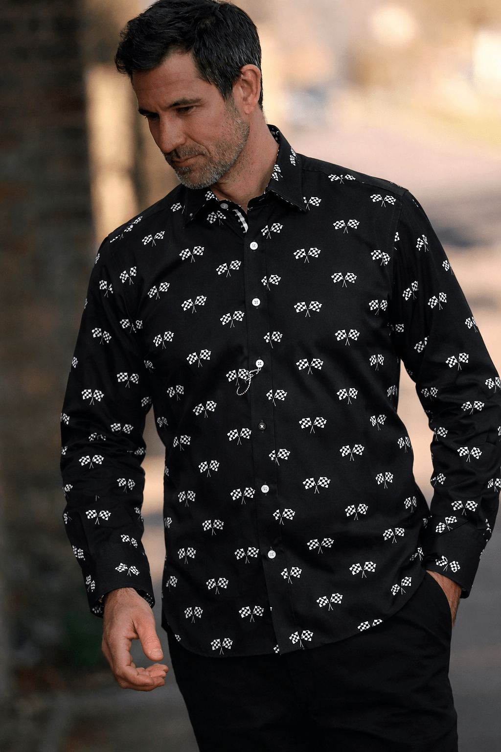 RACING FLAG MOTORSPORT PRINT SHIRT - Claudio Lugli Shirts