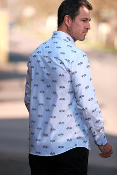RACING FLAG MOTORSPORT PRINT SHIRT – Premium Men's Patterned Shirt by Claudio Lugli | Bold Design, Tailored Fit, Best Printed Shirts