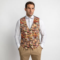 RACING RENAISSANCE VINTAGE PRINTED WAISTCOAT – Premium Men's Patterned Shirt by Claudio Lugli | Bold Design, Tailored Fit, Best Printed Shirts
