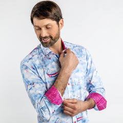 RED ARROW PLANES PRINT SHIRT – Premium Men's Patterned Shirt by Claudio Lugli | Bold Design, Tailored Fit, Best Printed Shirts