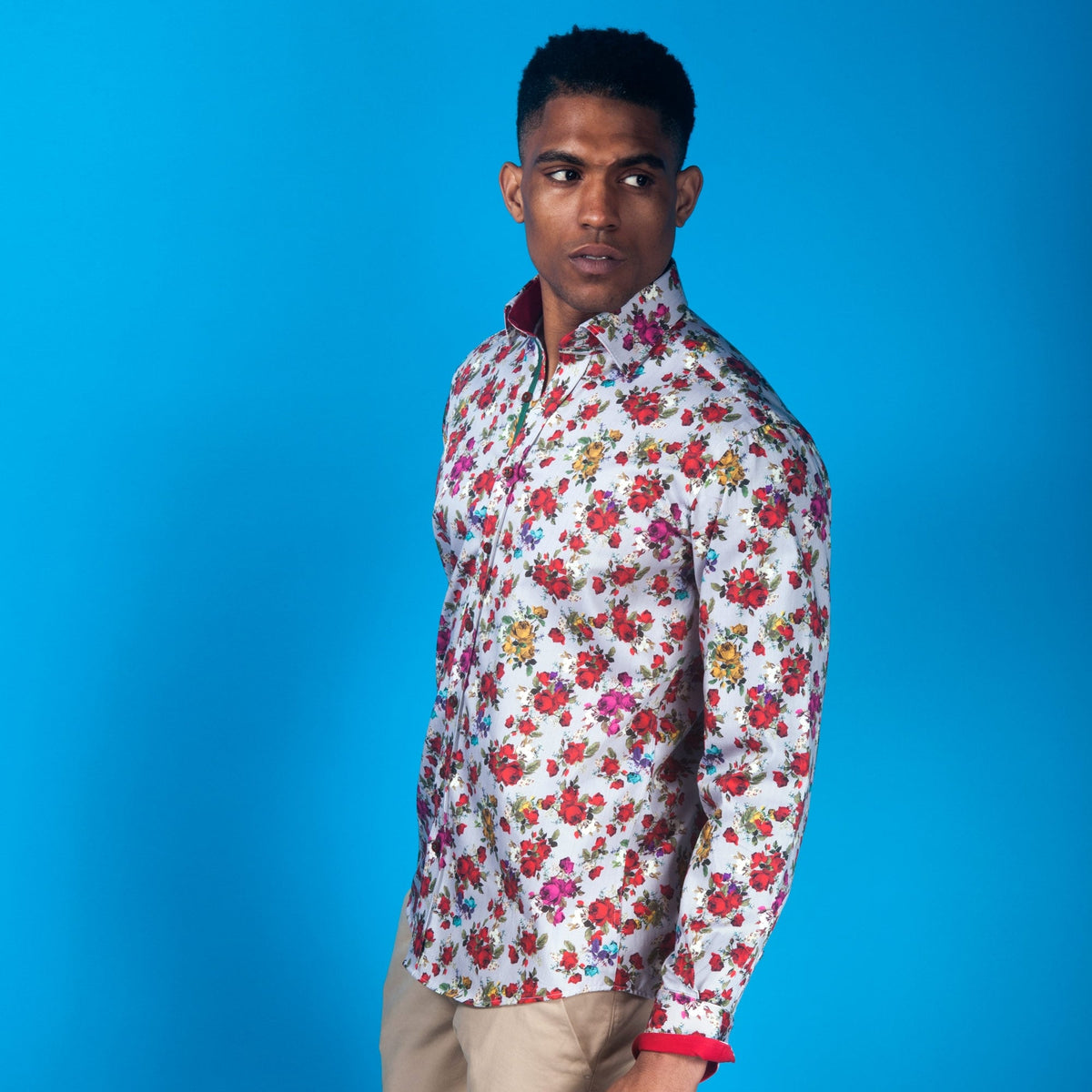 Rose Stripe Print Shirt