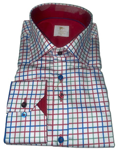 RED, WHITE, BLUE & GREEN CHECK - Claudio Lugli Shirts
