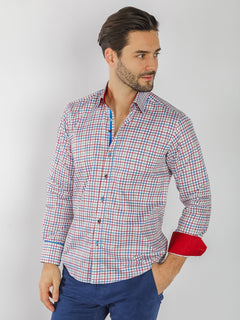 RED, WHITE, BLUE & GREEN CHECK - Claudio Lugli Shirts