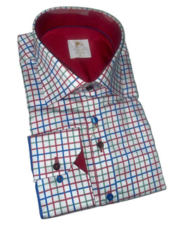 RED, WHITE, BLUE & GREEN CHECK - Claudio Lugli Shirts
