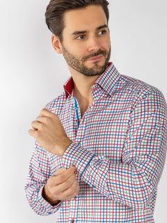RED, WHITE, BLUE & GREEN CHECK - Claudio Lugli Shirts