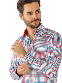 Red, White, Blue & Green Check Shirt - Claudio Lugli Shirts