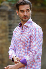 RED, WHITE & PURPLE CHECK - Claudio Lugli Shirts