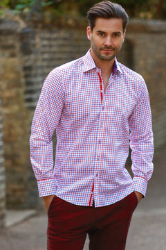 RED, WHITE & PURPLE CHECK - Claudio Lugli Shirts