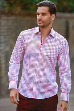 RED, WHITE & PURPLE CHECK - Claudio Lugli Shirts