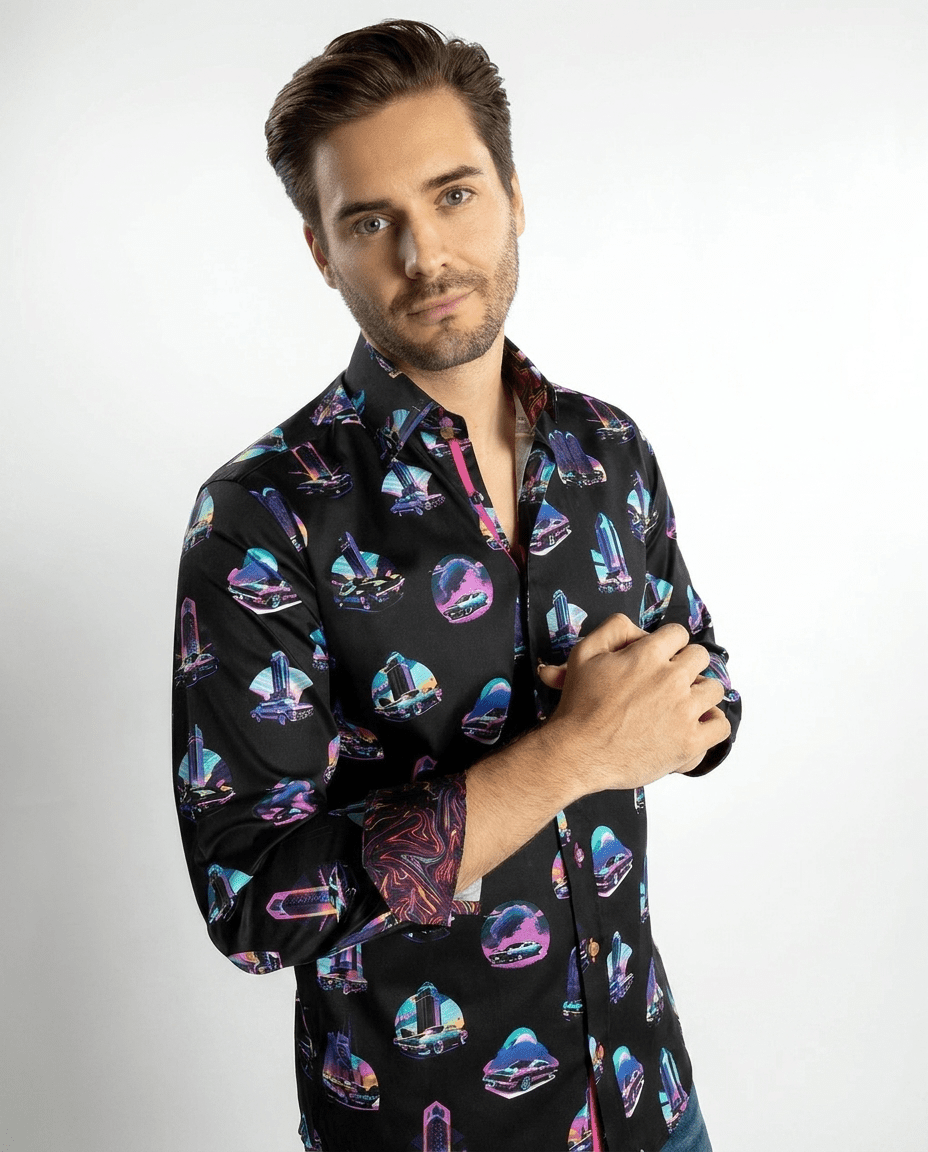 Retro Car Men Print Shirt - Claudio Lugli Shirts
