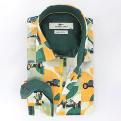 RETRO RACING LEGEND PRINT SHIRT - Premium Men's Patterned Shirt by Claudio Lugli | Bold Design, Tailored Fit, Best Printed Shirts