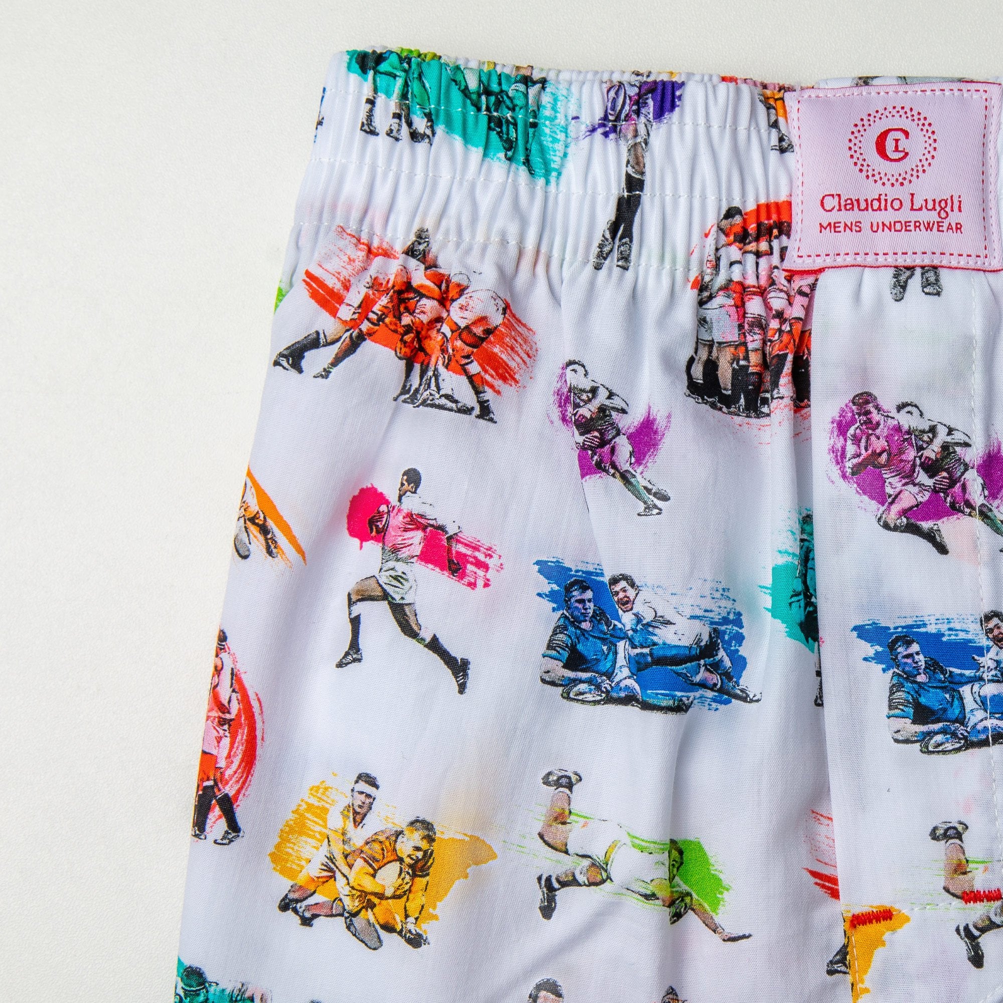 RUGBY SCRUM COTTON POPLIN PRINT BOXER SHORTS – Claudio Lugli Shirts