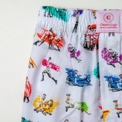 RUGBY SCRUM COTTON POPLIN PRINT BOXER SHORTS - Premium Men's Patterned Shirt by Claudio Lugli | Bold Design, Tailored Fit, Best Printed Shirts