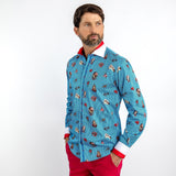 SAILOR PUNK TATTOO PRINT SHIRT - Premium Men's Patterned Shirt by Claudio Lugli | Bold Design, Tailored Fit, Best Printed Shirts