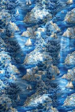 SANTORINI BLUE SHORT SLEEVE SHIRT - Claudio Lugli Shirts