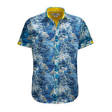 SANTORINI BLUE SHORT SLEEVE SHIRT - Claudio Lugli Shirts