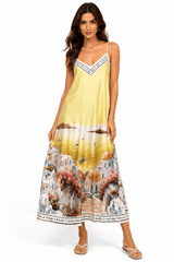 SANTORINI CLIFF TOP MAXI SLIP DRESS - Claudio Lugli Shirts