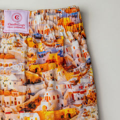 SANTORINI COTTON POPLIN PRINT BOXER SHORTS - Premium Men's Patterned Shirt by Claudio Lugli | Bold Design, Tailored Fit, Best Printed Shirts