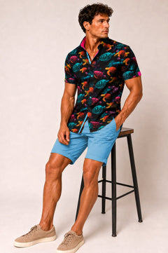 Sea Turtle Odyssey Print Short Sleeve Shirt - Claudio Lugli Shirts