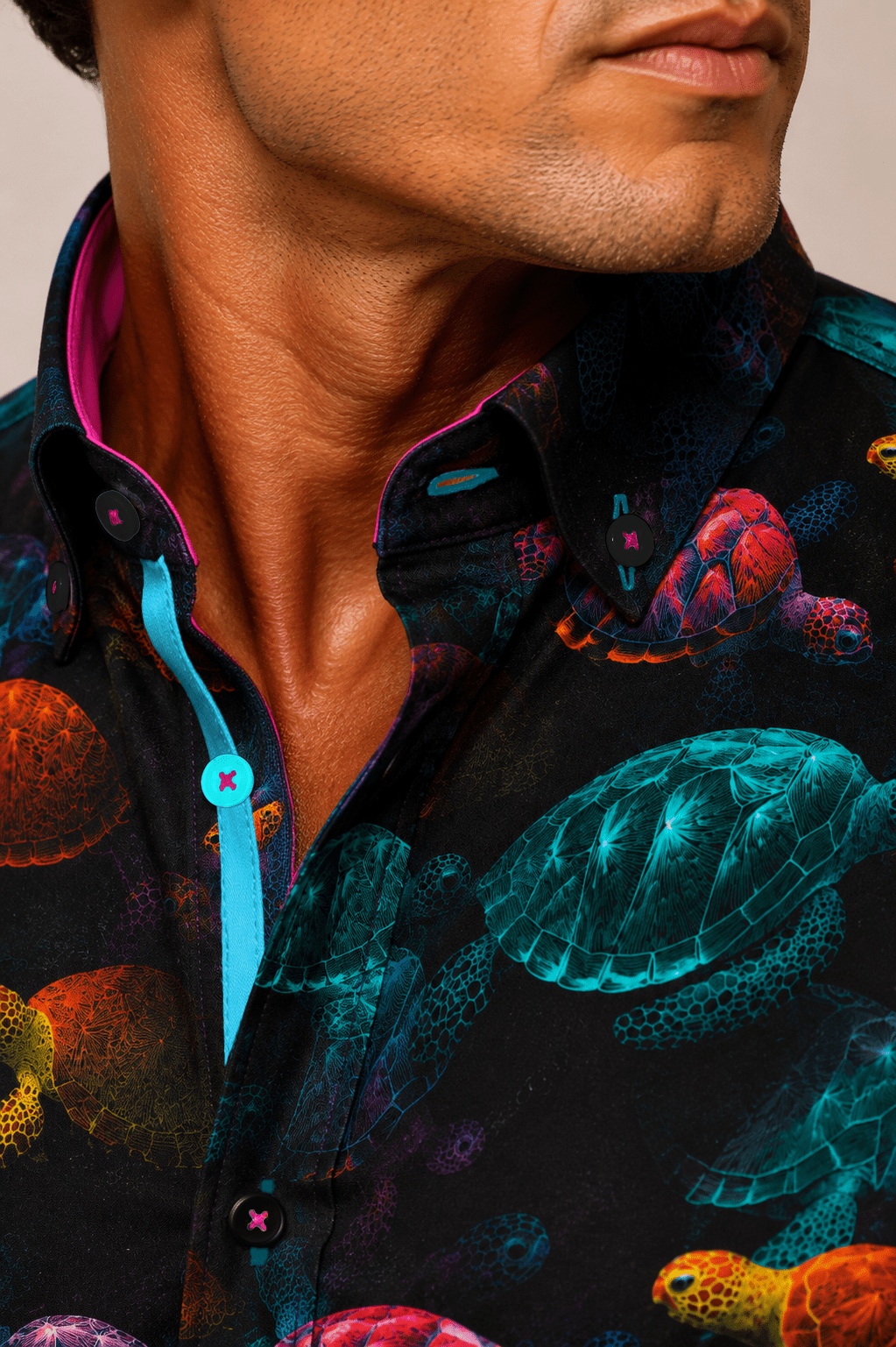 Sea Turtle Odyssey Print Short Sleeve Shirt - Claudio Lugli Shirts