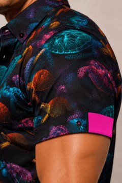 Sea Turtle Odyssey Print Short Sleeve Shirt - Claudio Lugli Shirts