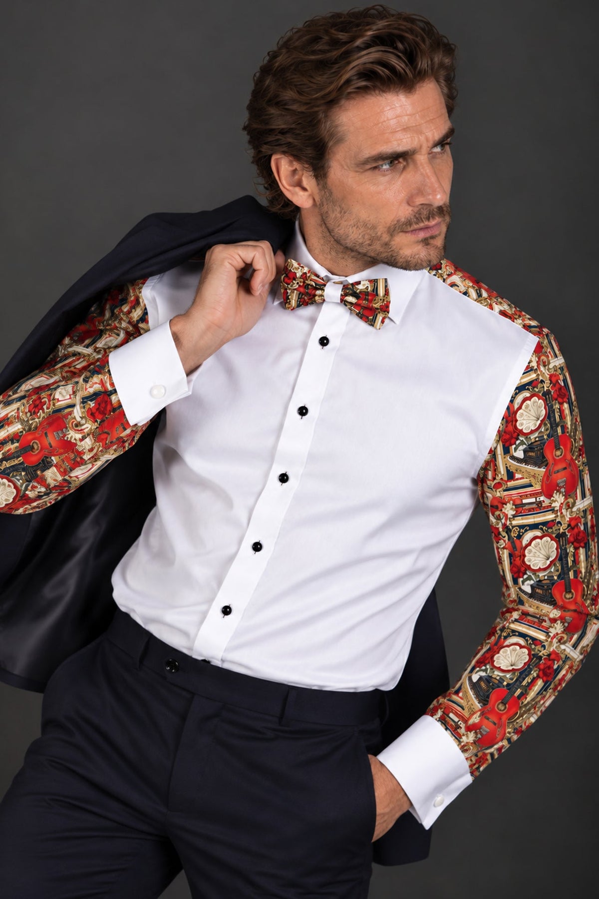 Showtime Music Note Tuxedo Shirt - Claudio Lugli Shirts