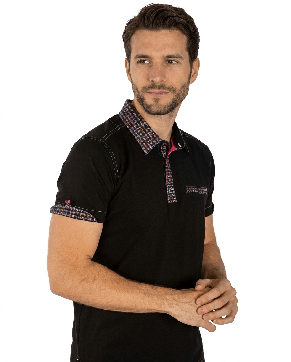 Signature Dogtooth Polo Shirt - Claudio Lugli Shirts