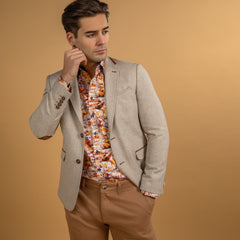 SIGNATURE EQUESTRIAN JACKET WITH SANTORINI LINING - Premium Men's Patterned Shirt by Claudio Lugli | Bold Design, Tailored Fit, Best Printed Shirts