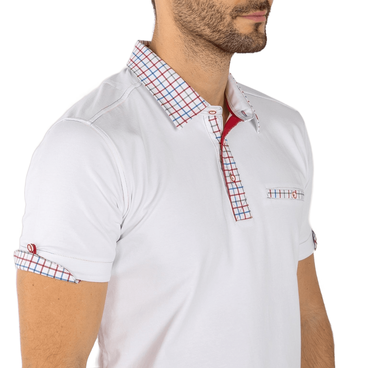 Signature Polo Shirt with Check Insert - Claudio Lugli Shirts