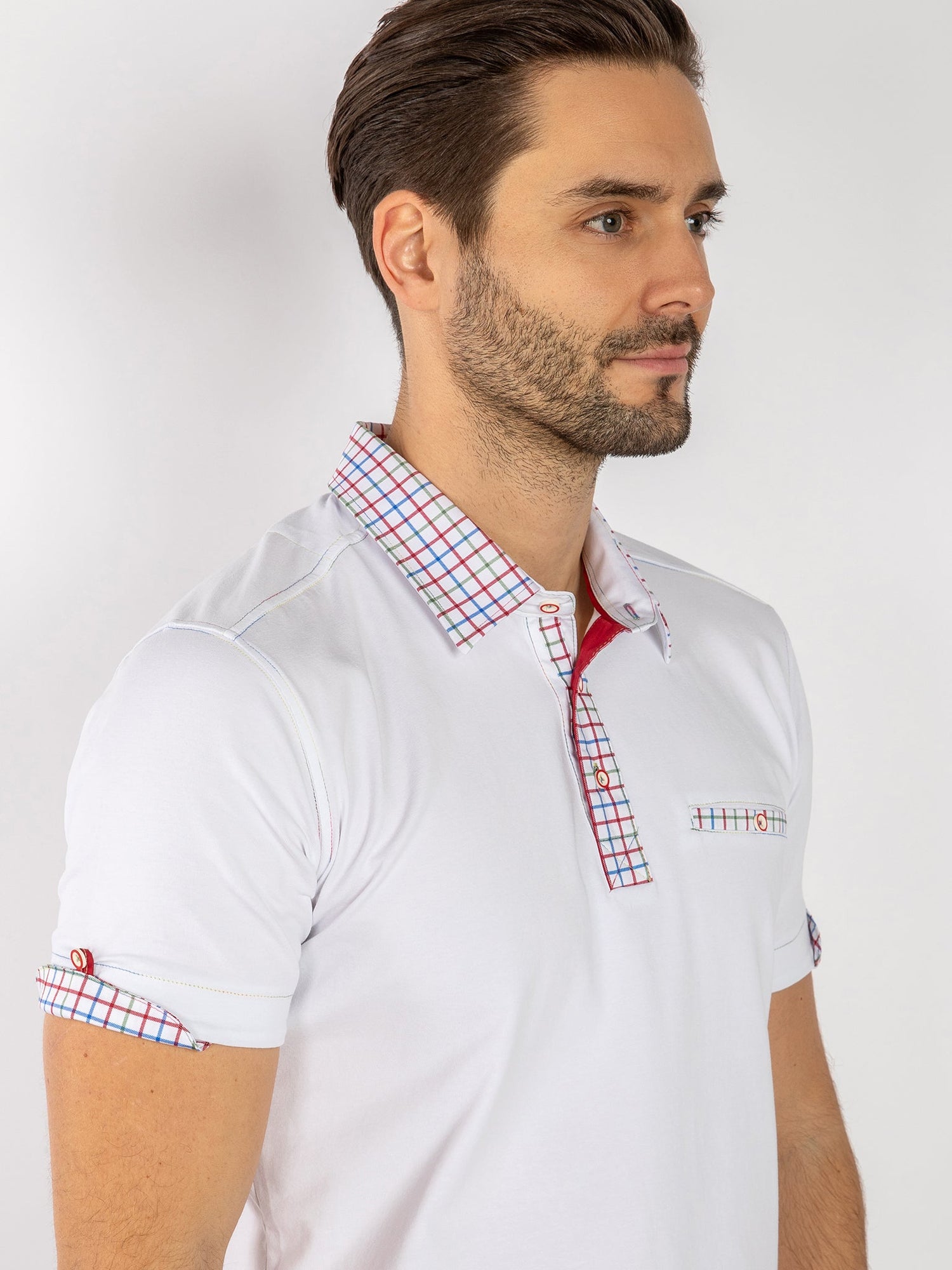SIGNATURE POLO SHIRT WITH CHECK INSERT - Claudio Lugli Shirts
