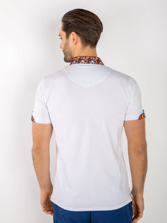 SIGNATURE POLO SHIRT WITH FLORAL INSERT - Claudio Lugli Shirts
