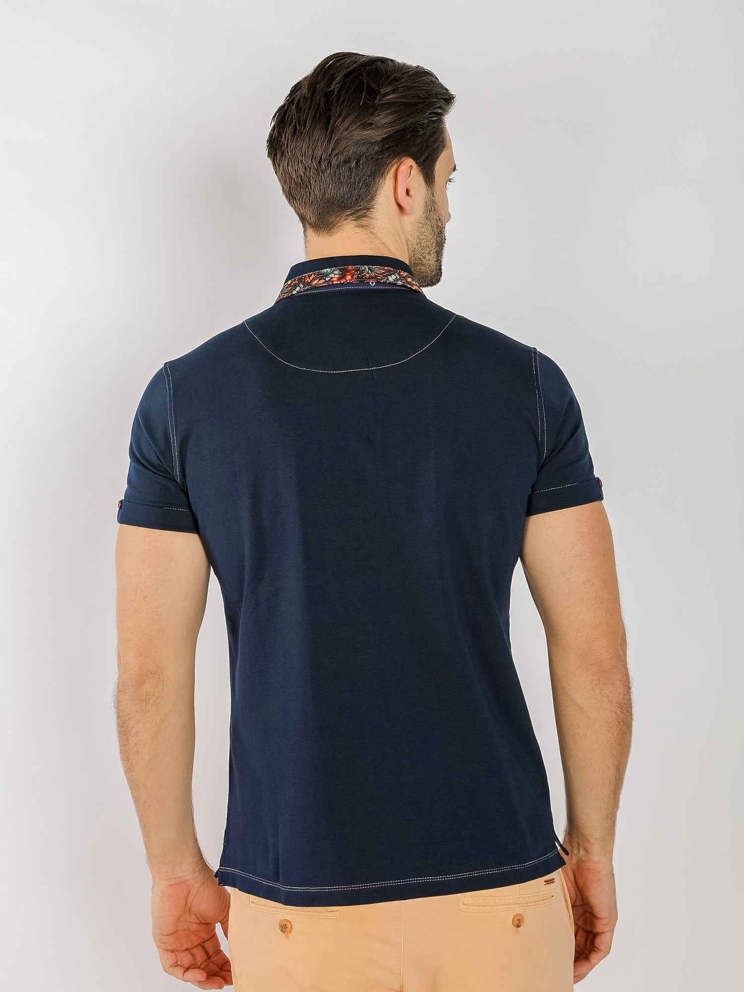 SIGNATURE POLO SHIRT WITH LEAVES INSERT - Claudio Lugli Shirts
